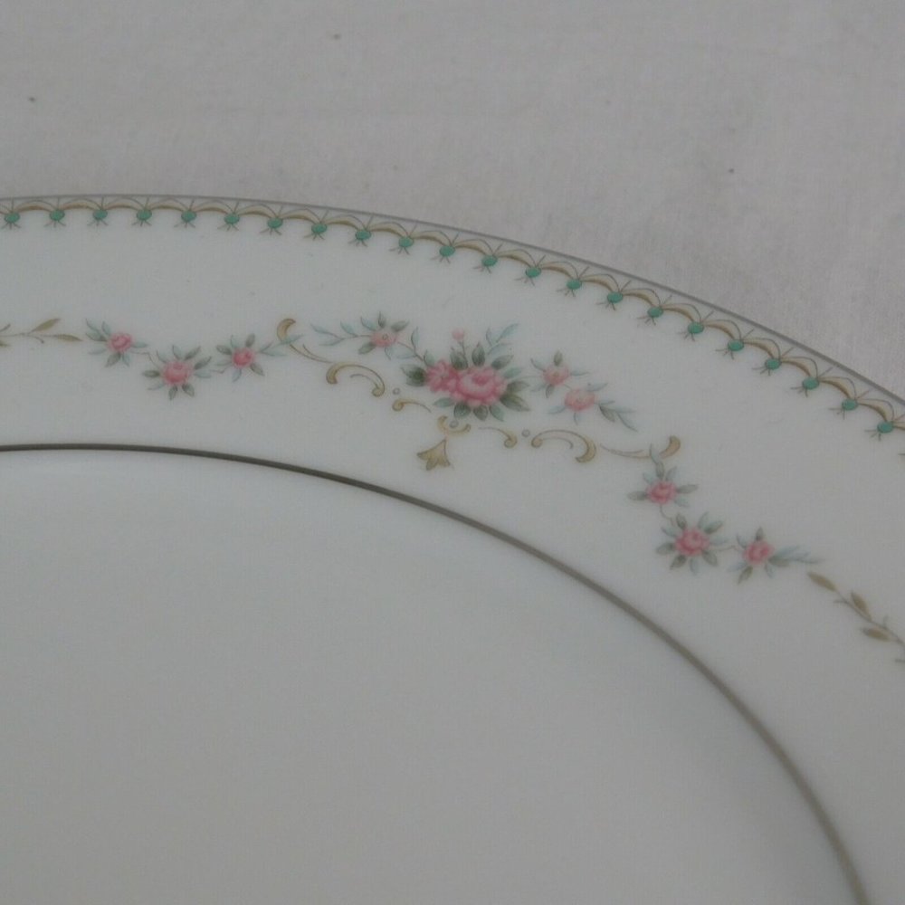 Noritake China 6102 Fairmont Pink Roses Floral Platinum Trim Salad Plate 8.25" - Picture 4 of 6